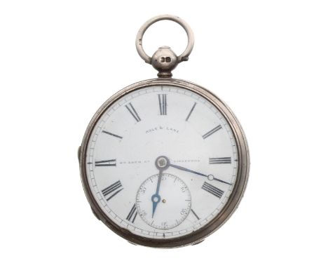 Victorian silver fusee lever pocket watch, London 1845, the movement signed Jas Agnew, St Johns.N.B, no. 1212, with engraved 