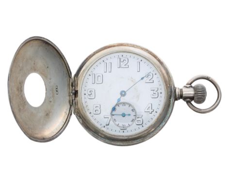 Elgin National Watch Co. silver lever half hunter pocket watch, no. 16886967, import hallmarks Chester 1913, signed 7 jewel m