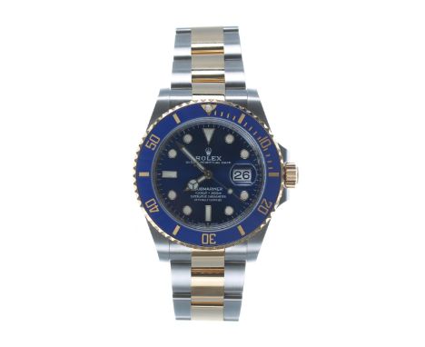 Rolex Oyster Perpetual Date Submariner gold and stainless steel gentleman's wristwatch, reference no. M126613LB, serial no. E