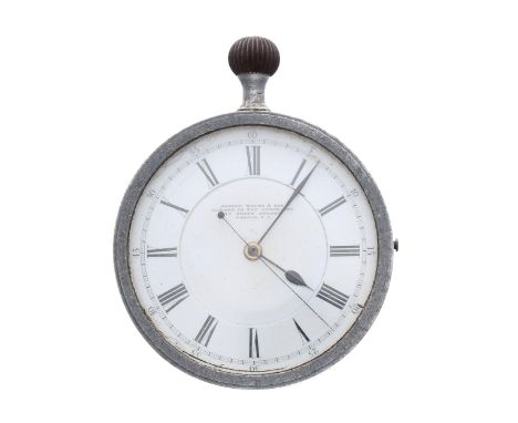 Unusual Joseph White & Son nickel cased centre seconds chronograph timer, gilt three quarter plate movement signed Joseph Whi
