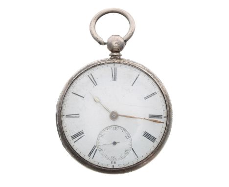 Victorian silver fusee lever pocket watch, London 1855, the movement signed W. Lakin, Tamworth, no. 22092, with engraved bala