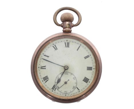 Rival gold plated lever pocket watch, signed 7 jewel movement, hinged cuvette, within a plain Star Dennison case, 51mm-Moveme