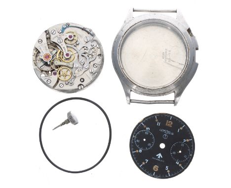 Lemania cal. 2220 17 jewel single push button chronograph movement; together with a Lemania Military chronograph wristwatch d