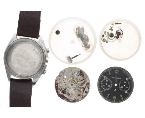 Valjoux cal. 7733 movement for spares/repair with some parts&nbsp;(lacking dial); together with a British Military R.A.F. iss