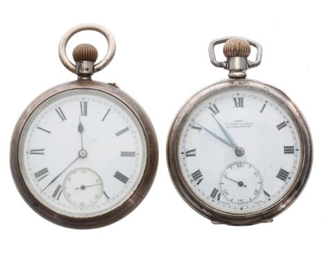 Dimier Freres & Co silver lever pocket watch, Birmingham 1919, signed movement, Roman numeral dial branded 'Sims, 57 East Str