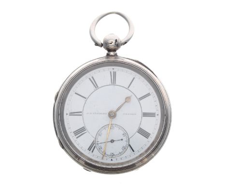 Victorian silver fusee lever pocket watch, London 1884, the movement signed J.B Yabsley, no. 81059, with engraved balance coc