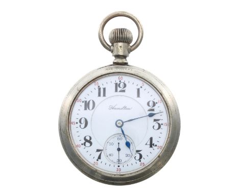 Hamilton Watch Co. nickel exhibition cased lever set pocket watch, serial no. 1198744, circa 1914, signed cal. 992 double rol
