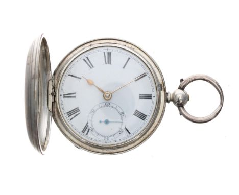 Victorian silver fusee lever hunter pocket watch, London 1868, the movement signed W'm Chambers, St. Neots, no. 55930, with p