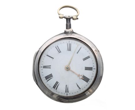 George III silver verge pair cased pocket watch, London 1797, the fusee movement signed Peter Le Roy, London, no. 5226, with 