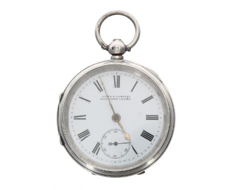 Late Victorian silver lever pocket watch, Chester 1900, unsigned movement with engraved balance cock, compensated balance, si