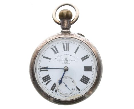 British Military issue silver lever pocket watch, Birmingham 1919, the movement with compensated balance, regulator and Milit