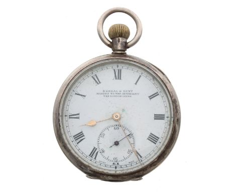 Early 20th century silver lever pocket watch, import hallmarks London 1910, unsigned frosted movement with compensated balanc