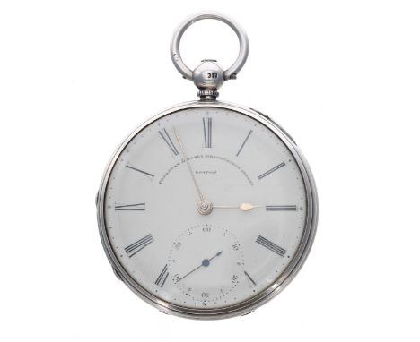 Victorian silver fusee lever pocket watch, London 1858, the movement signed Frodsham & Baker, Gracechurch St.t. London, no. 7
