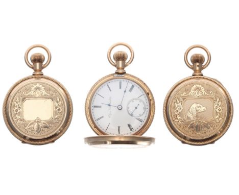 Fine Elgin National Watch Co. 'G.M. Wheeler' 14k lever hunter pocket watch, serial no. 2690540, circa 1887, the full plate mo