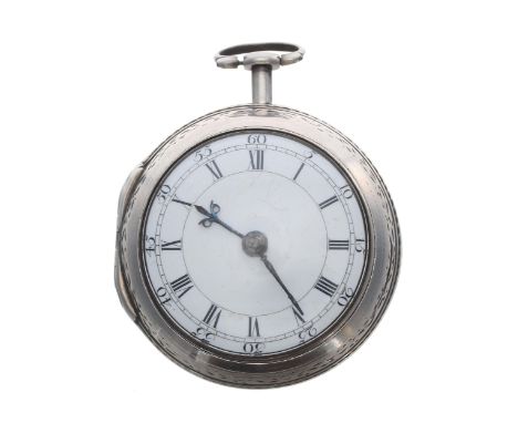 George III silver pair cased verge pocket watch, London 1775, the fusee movement signed J. Richards, London, no. 19515, fine 