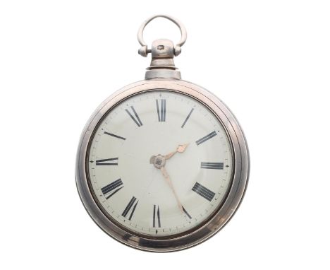 Victorian silver verge pair cased pocket watch, Birmingham 1839, the fusee movement signed V&S. Cattaneo, Stockton, no. 1811,