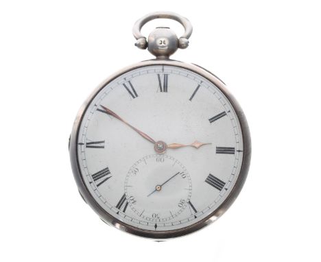 George IV silver fusee lever pocket watch, London 1828, the movement signed Benj'n Walker, Leeds, no. 18030, with Massey III 