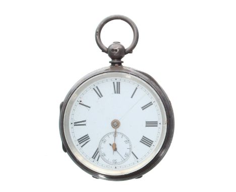 Victorian silver fusee lever pocket watch, London 1877, the movement signed Geo' Bradley, Sheffield, no. 43239, with engraved