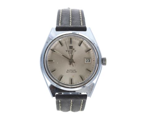 Tissot Autoclub Actualis stainless steel gentleman's wristwatch, reference no. 82030-3, silvered dial with applied baton mark