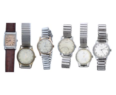 Six wristwatches to include Eterna, Avia, Roidor, Rotary, Emporio Armani, Benrus (6) 