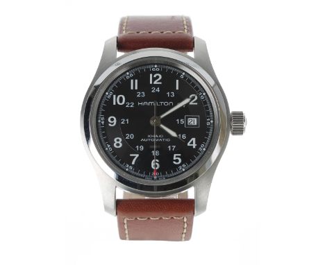 Hamilton Khaki Field automatic stainless steel gentleman's wristwatch, reference no. H706050, circa 2018, black dial, 25 jewe