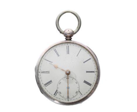 Victorian silver fusee lever pocket watch, Chester 1854, the movement signed George Parker, Ulverston, no. 21911, with floral