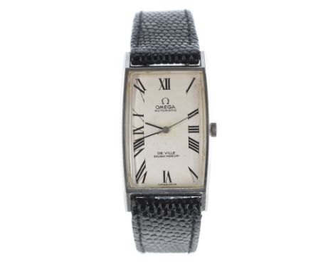 Omega De Ville 'Golden Mercury' automatic rectangular stainless steel gentleman's wristwatch, reference no. 161.034, serial n
