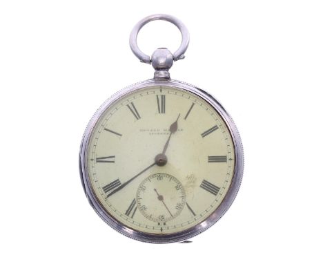 Edwardian silver fusee lever pocket watch, Birmingham 1902, the movement signed Donald Macrae, Inverness, no. 7662, with engr