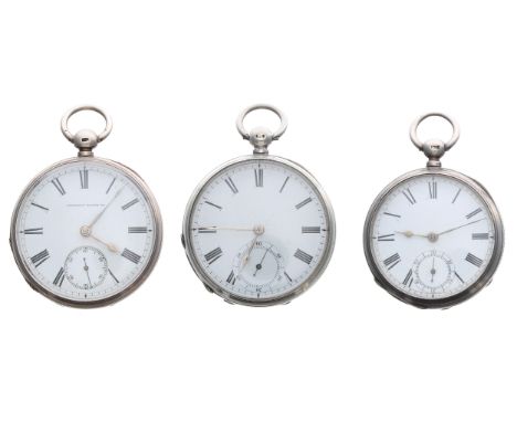 Three American Waltham engine turned lever pocket watches for repair, key (3)