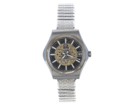 Tissot Seastar automatic lady's stainless steel wristwatch, two tone dial with baton markers, minute marker, date aperture an