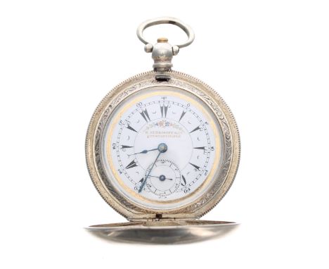 Turkish Market silver (0.800) lever hunter pocket watch, the half plate movement signed and stamped Billodes with compensated