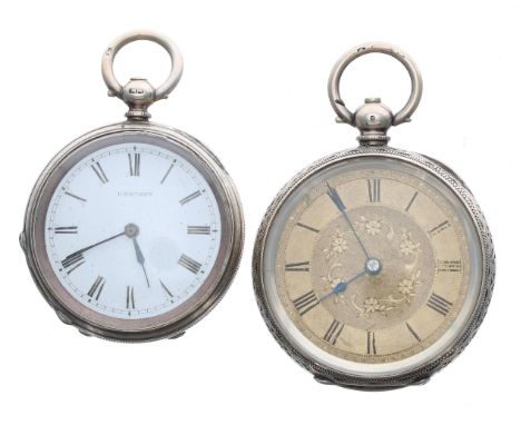 C. Mathey silver cylinder engine turned fob watch, signed movement and dial, hinged cuvette branded 'Savage, High Street, Ken