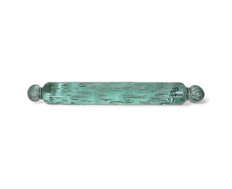 A Victorian glass rolling pin, 41cm. Condition - good