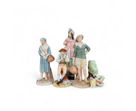 Five Royal Worcester figures including Fatima, tallest 26cm high. Condition - Phyllis a.f. Fatima two cracks to plinth, one a