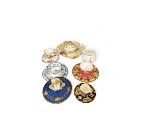 Miscellaneous Royal Worcester tableware including a bowl and a figural cover. Condition - mostly good