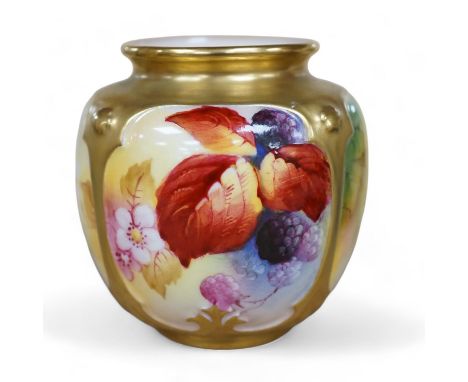 A Royal Worcester ‘Maple’ pot by Kitty Blake, model number 162, 8cm. Condition - good