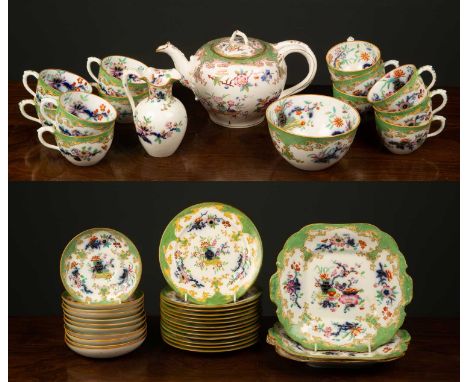 A Minton &amp; Co Society of Arts Prize Pattern 1846 tea set consisting of cups, saucers, milk jug and sugar bowl together wi