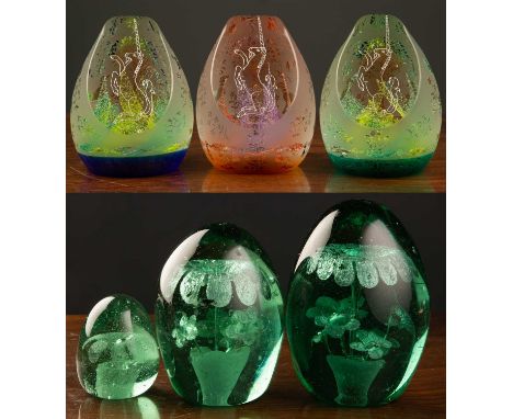 A set of three Caithness Limited Edition Millennium Unicorn paperweights, Dawn, Twilight and Dusk, all 31/50, 10cm high, toge