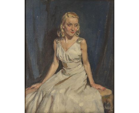 
	
		λ&nbsp;Alfred Egerton Cooper (British 1883-1974)
		Model in White 
		Oil on canvas-board 
		Signed with initials (lower 