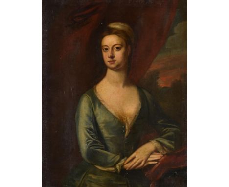 
	
		English School (18th century)
		Portrait of a lady in a blue satin dress 
		Oil on canvas 
		92 x 73cm (36 x 28½ in.)
		