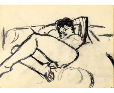 
	
		λ&nbsp;Martin Bloch (German 1883-1954)
		Reclining nude
		Black crayon
		Stamped with initials (lower right)
		17.5 x 24