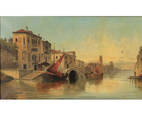 
	
		λ&nbsp;Attributed to Hanus F. Herink (Czech 1889-1958)
		Venice
		Oil on canvas
		Signed (lower left)
		29 x 51cm (11¼ x