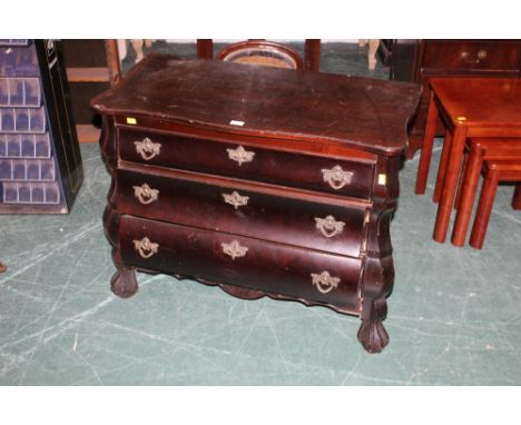 Reproduction 3 drawer commode chest on claw and ball feet