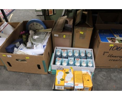 Large selection of various light bulbs, boxed unused  