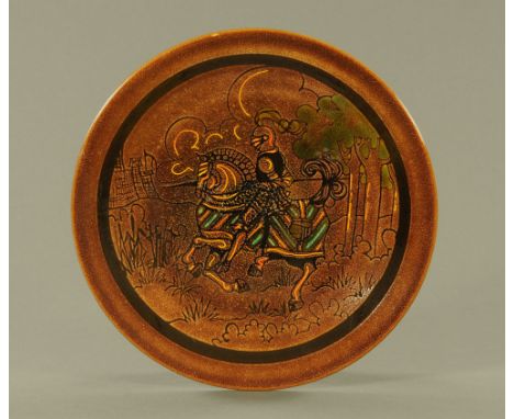 A Poole pottery aegean patterned plaque by Kazarowicz, diameter is 40 cm (ref 255)