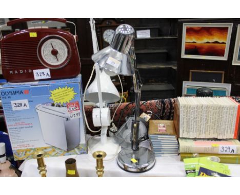 Two anglepoise lamps and inspection lamp