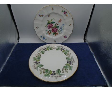 Royal Worcester cake plate and Royal crown Derby 'Derby days' plate