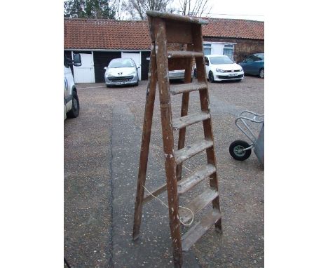 Vintage Wooden Step Ladder ( sold as decorative / display item )
