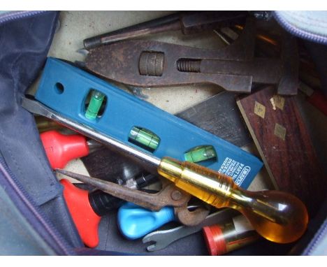 Box of assorted tools from house clearance