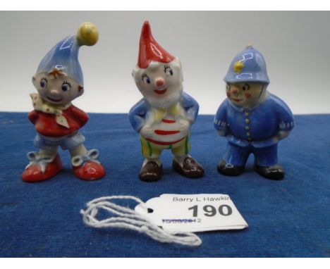 3 vintage Wade ceramic figurines to incl Noddy, Big Ears and PC Plod (repair to Noddy's leg)
